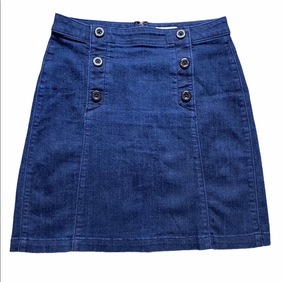 LOFT Blue Denim Jean Vintage A Line Skirt Sz 2P - Picture 9 of 9